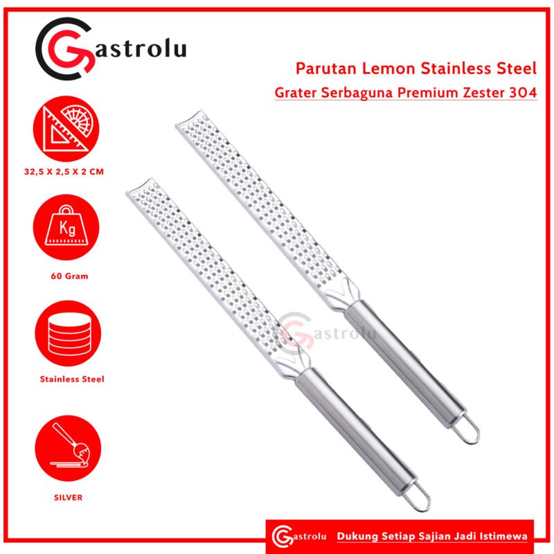 Parutan Lemon Stainless Steel – Grater Serbaguna untuk Keju, Jahe, Cokelat, Kulit Jeruk | Premium Zester 304