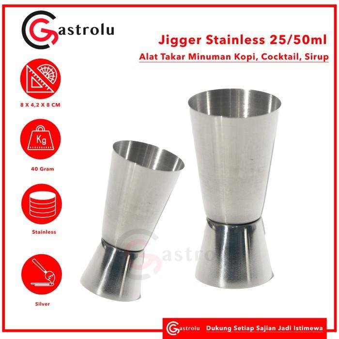 Jigger Stainless 25/50 ml – Gelas Ukur Takaran Minuman / Bartender