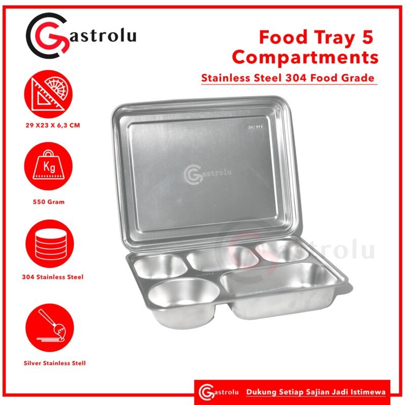 Lunch Plate Food Grade Lunch Plate - Stainless Steel Compartment