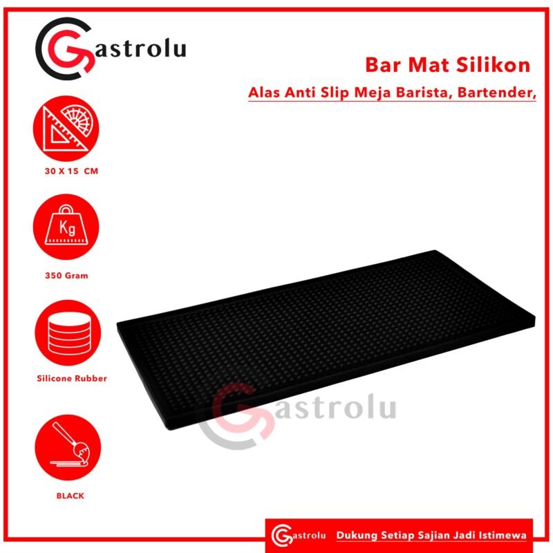 Bar Mat Silikon Alas Silikon Barista, Bartender, Dapur 30 x 15 cm