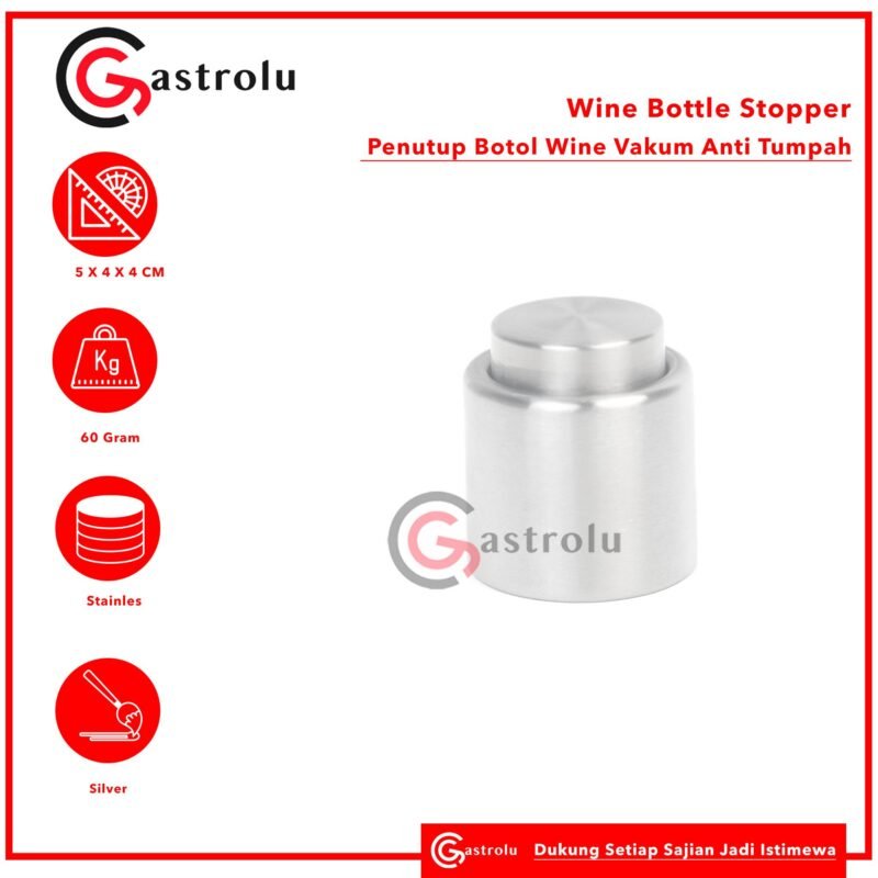 Wine Bottle Stopper – Penutup Stainless Steel Anti Bocor untuk Wine