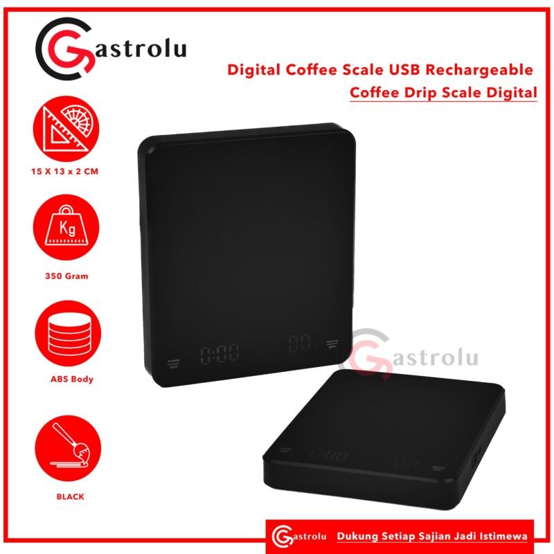 Digital Coffee Drip Scale – USB Rechargeable dengan Timer Otomatis