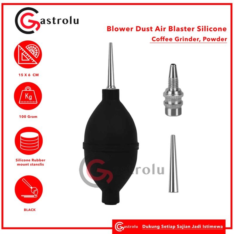 Air Blower Pembersih Debu Bubuk Kopi – Dual Nozzle Logam & Karet Silikon