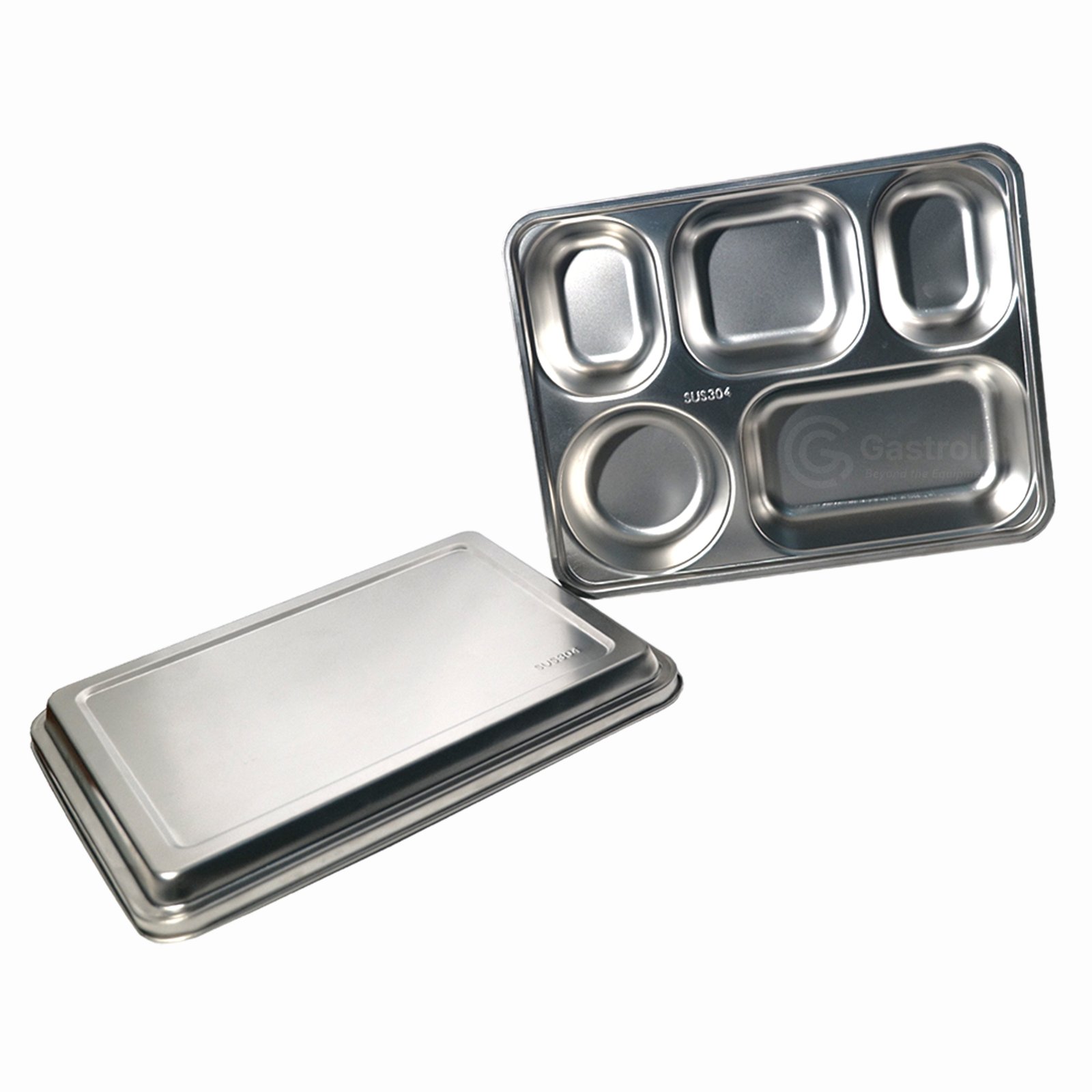 2 Lunch Plate Food Grade Lunch Plate - Stainless Steel Compartment SUS 304 - Gambar 1