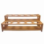 Commercial Syrup Bottle Rack – Dual-Level Support Solid Wood - Gambar 2