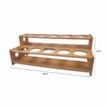 Commercial Syrup Bottle Rack – Dual-Level Support Solid Wood - Gambar 3