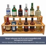 Commercial Syrup Bottle Rack – Dual-Level Support Solid Wood - Gambar 5