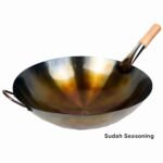 Wajan Stainless Steel Seasoning  Gagang Kayu – Wok Besar Anti Lengket Ala Chinese Food - Gambar 2