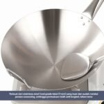 Wajan Stainless Steel Seasoning  Gagang Kayu – Wok Besar Anti Lengket Ala Chinese Food - Gambar 5