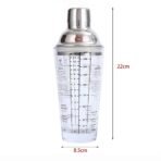 Cocktail Shaker Kaca dengan Resep & Takaran  | Tutup Stainless Steel - Gambar 2