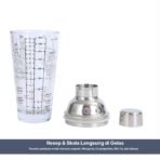 Cocktail Shaker Kaca dengan Resep & Takaran  | Tutup Stainless Steel - Gambar 5