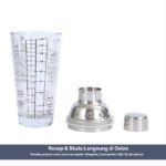 Cocktail Shaker Kaca dengan Resep & Takaran  | Tutup Stainless Steel - Gambar 5