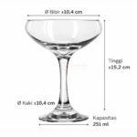 Gelas  Coupe 251ml – Kaca Premium untuk Cocktail isi 6pcs - Gambar 3