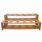 Commercial Syrup Bottle Rack – Dual-Level Support Solid Wood