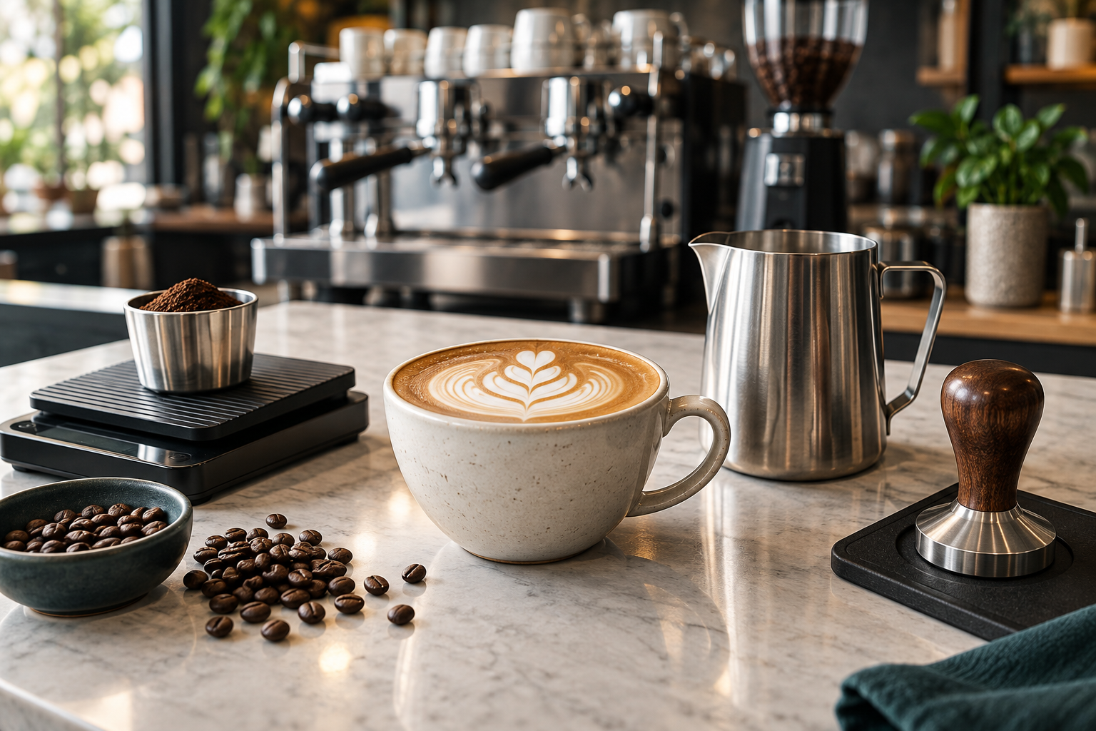 Latte art and professional coffee preparation tools