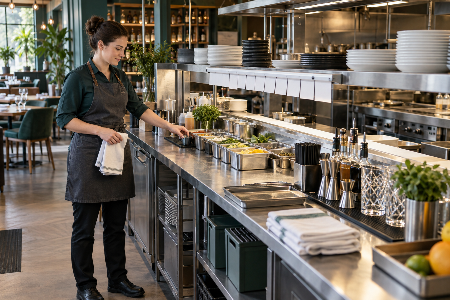 Hospitality team following an organized professional service workflow